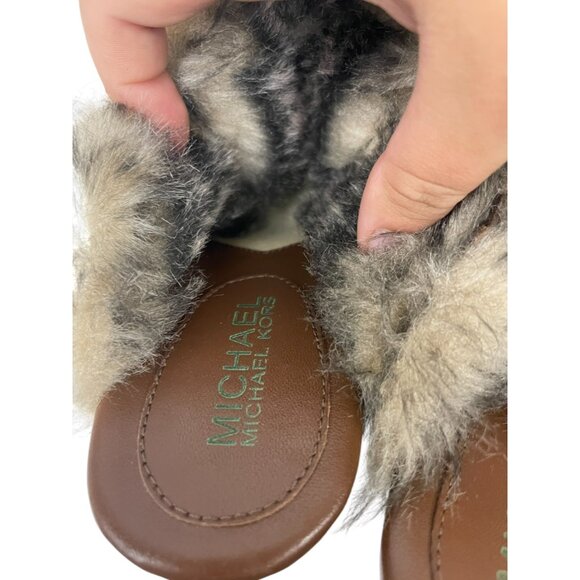 Michael Kors Women's Brown Suede Fur Trim Slip On Studded Heeled Mule Clogs 7.5M - Picture 4 of 8